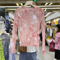 Women's Tie Dye Sheer Slim Long Sleeve Top