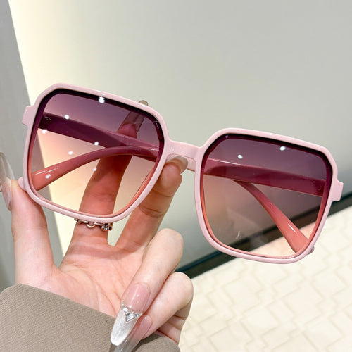 Square Contrast Women Sunglasses Western Fashionable Big Frame Sunglasses UV-Proof Sun-Proof Versatile Men Sunglasses