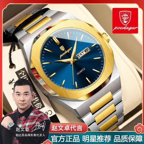 Swiss Brand Luxury New Mens Watch Waterproof Glow Quartz Watch Live Export Bestseller Drop Ship