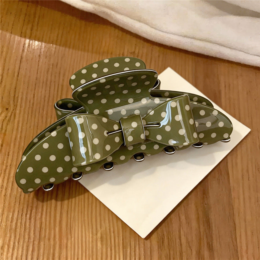 Korean Polka Dot Acrylic Hair Claw Clip - view 11