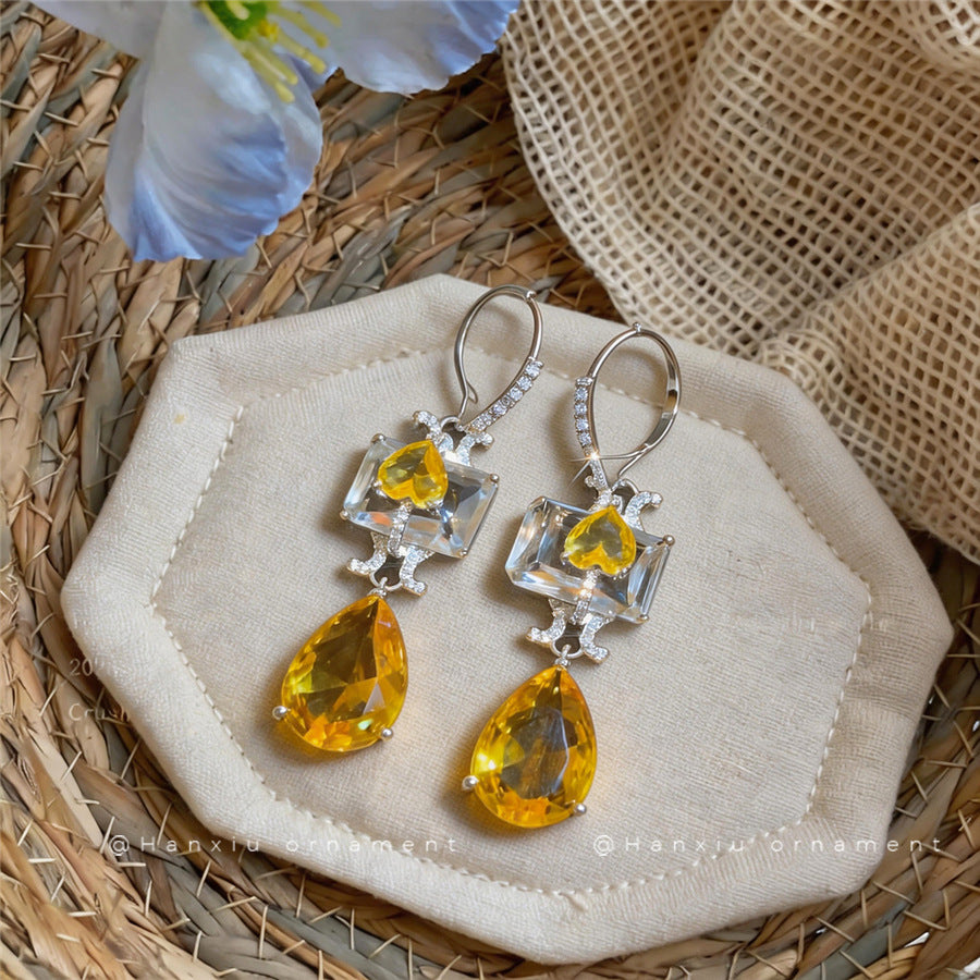 18K Gold-Plated Zircon Square Teardrop Huggie Earrings - view 4