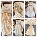 Bohemian Ethnic Style Embroidered Camisole Mid-Length Dress