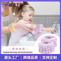 Amazon Twist Sponge Headband Girls Premium Wool Scarf Fabric High Crown Headband Face Wash Makeup Head Headband Set