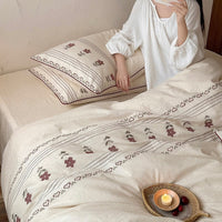 Flower Asks the Mountain / 1.2m Bed - 3-Piece Flat Sheet - 150x200cm