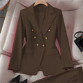 Women's Office Professional Waist-Tie Fitted Jacket + Top 2026 - Royal Blue