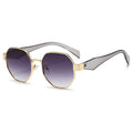Overseas 2025 New Western Fashionable Versatile Metal Sunshade Sunglasses Personality Polygon Influencer Pick Sunglasses