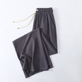 cotton silk high-waisted wide-leg pants for women, loose artificial cotton thin versatile thin trous