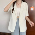 Women's Summer Korean Casual Petite Short Sleeve Lightweight Loose Jacket + Top 2026 - White