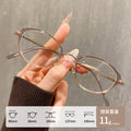 Beesfen M6212Y Ultra-Light Titanium Frame Retro Cat-Eye Glasses Frame Bare Face Cold Tea Small-Frame Book Nerd Glasses Wholesale