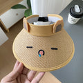 儿童防晒帽女童新款夏季带风扇防紫外线空顶遮阳帽男童太阳帽