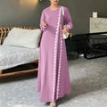 Women's Casual Fashion Long Sleeve Lace Trim Loose Dress 2026 | Elegant Summer Dress - Blue