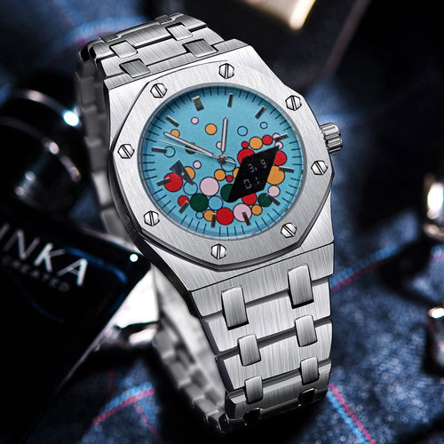 Item Time Watch Men Mechanical Western Bestseller Faux Dual Men Watch Octagonal Stud Rubber Berry Watch Niche Waterproof
