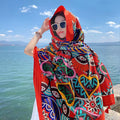 Women's Ethnic Shawl + Cape 2026 - Red