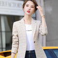 Women's Fall Chanel-Style Korean Plaid Cropped Blazer 2026 - Pink