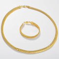 Western Fashionable Handmade Chain Necklace Bracelet Set Gold Retro Simple Twist Grain Daily Versatile Necklace