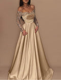 2026 Sequin Evening Gown for Women, Long Sleeve Formal Party Dress