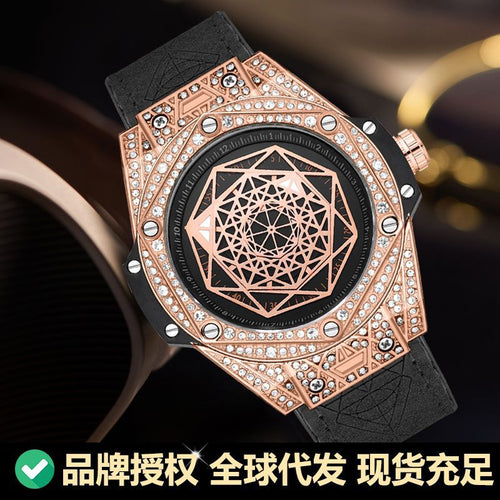 PINTIME / Item Time New Overseas Export Fashionable Full Diamond Watch Men Live Style Starry Sky Rhinestone Mens Watch
