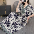 Women's Chinese French Short Sleeve V-Neck Printed Dress + Skirt 2026 - 1-1#