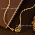 Vintage Earrings Premium vintage Western Heavy-Duty Set Inlay Light Luxury Stud Retro Necklace Jewelry Set