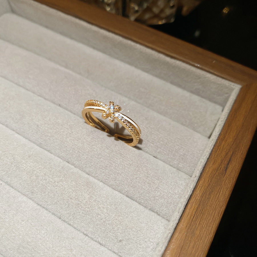 Korean-Style Stretch Pearl Ring – Irregular Geometric Design - view 12