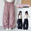 Girls' Bow Embroidered Cargo Wide-Leg Pants