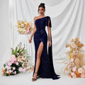 Women's One-Shoulder Sequin Evening Gown Party