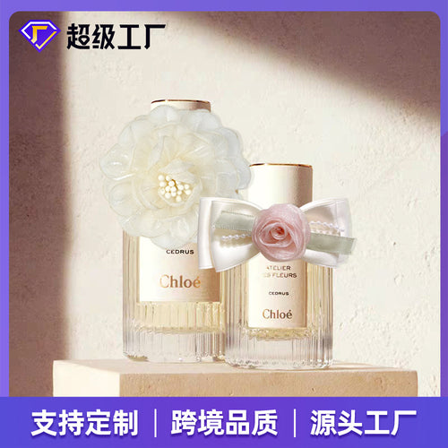 Custom Perfume Bottle Jewelry Bow Webbing Embroidered Accessory Aroma Diffuser Bottle Handmade Wear Jewelry Flower With Piece