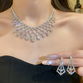 Castle Moonlight Lace Micro Diamond Jewelry Set Heavy-Duty Full Diamond Retro Choker Wedding Socialite Banquet Mature Necklace