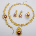 Overseas Middle East Personality Western Retro Teardrop Rhinestone Accessory Necklace Bracelet Set Earrings Ring Bride Accessory Set