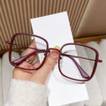 Influencer Big Frame Bare Face Women Slender Plano Korean Anti-Blue-Light Photochromic Glasses Street Snap Trendy ins Glasses Frame