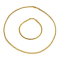 Overseas Middle East Dubai Plated 18K Gold Snake Chain Hip-Hop Breeze Jewelry Set Necklace Bracelet Set 2-Piece Set
