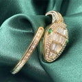 2023 New Bestseller Rhinestone Snake Bangle Watch Snake Shape Bracelet Quartz Open End Watch Cross-Border Hot Sale
