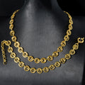 Western Gold Plated Cable Chain O Lettering Clasp Chunky Chain Bracelet Necklace Set Streetwear Hip-Hop Necklace Bracelet Set Wholesale