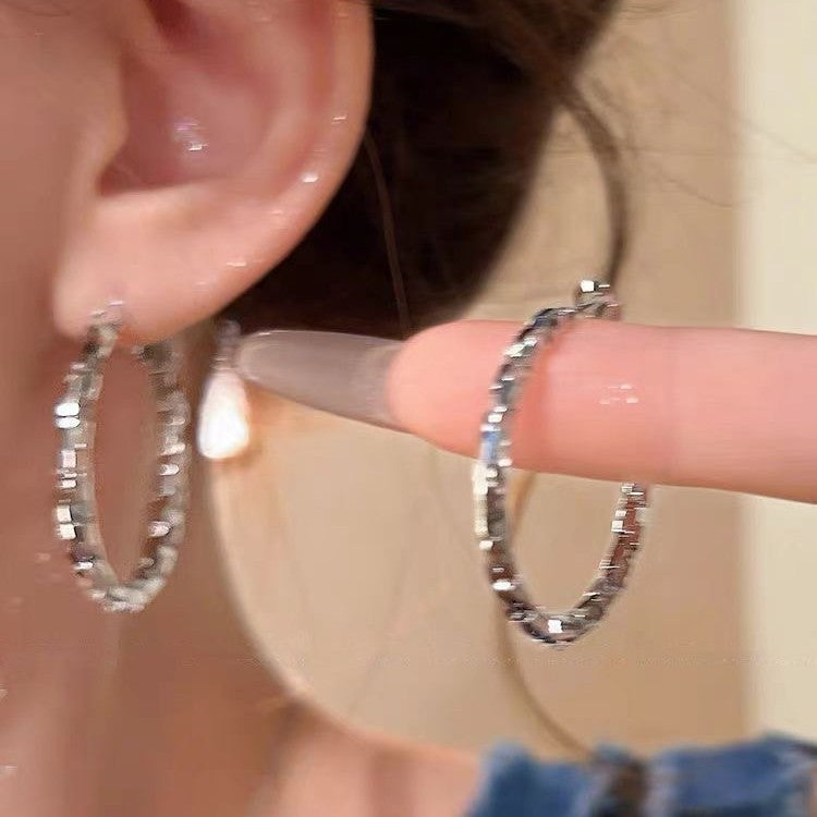 Minimalist Silver-Tone Hoop Earrings - view 4