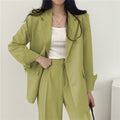 Women's Fall Korean Casual Petite Blazer Set 2026 | 2 Piece Outfit Set - Black Set