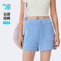 yunsen big pocket shorts women's high waist drawstring versatile casual sports pants slimming fitnes