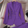 Women's Office Professional Waist-Tie Fitted Jacket + Top 2026 - Royal Blue