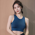 哇噢薄款大胸显小防震运动文胸秋速干美背外穿跑步健身瑜伽运动内