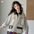 Girls' Workwear Patchwork Jacket & Pleated Skirt Set