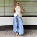 Spring-Summer Casual Relaxed Cotton Loose Wide Leg Lantern Pants