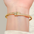 Premium Starry Sky Light Luxury Cubic Zirconia Bangle Girls Fashionable Simple Bracelet Couples Elegant Versatile Hand Jewelry Wholesale