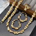 Middle East Jewelry Bead Gem Set Dubai Gold Color Block Leaves Necklace Earrings Set Bangle Ring Accessory 4-Piece Set Women