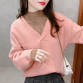 Women's Half High Neck Lace Mesh Slim Top