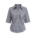 Fall Korean Elegant Striped Cropped Shirt