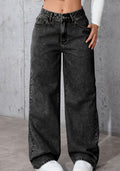 Casual Plus Size High Waist Loose Straight Leg Pants