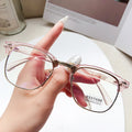 Overseas 3016 Plano Unisex Frame Anti-Blue Computer Goggles Glasses Half-Rim Browline Stud Glasses Frame Metal Frame