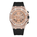 Mens Watch Brand Non Mechanical Export Watch Retro Personality Rhinestone Large Dial Chronograph Time Feature Glow Quartz Watch
