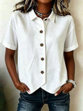 Summer Casual Short Sleeve Asymmetric Shirt