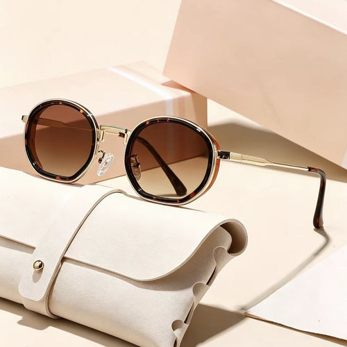 Metal Round Sunglasses Sun-Proof Versatile Personality New Import Western Trendy Influencer Premium Sunglasses