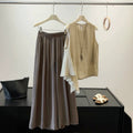 Summer Fashion Elegant Sleeveless Asymmetric Wide Leg Pants + Shirt + Tank Top 2-Piece Set